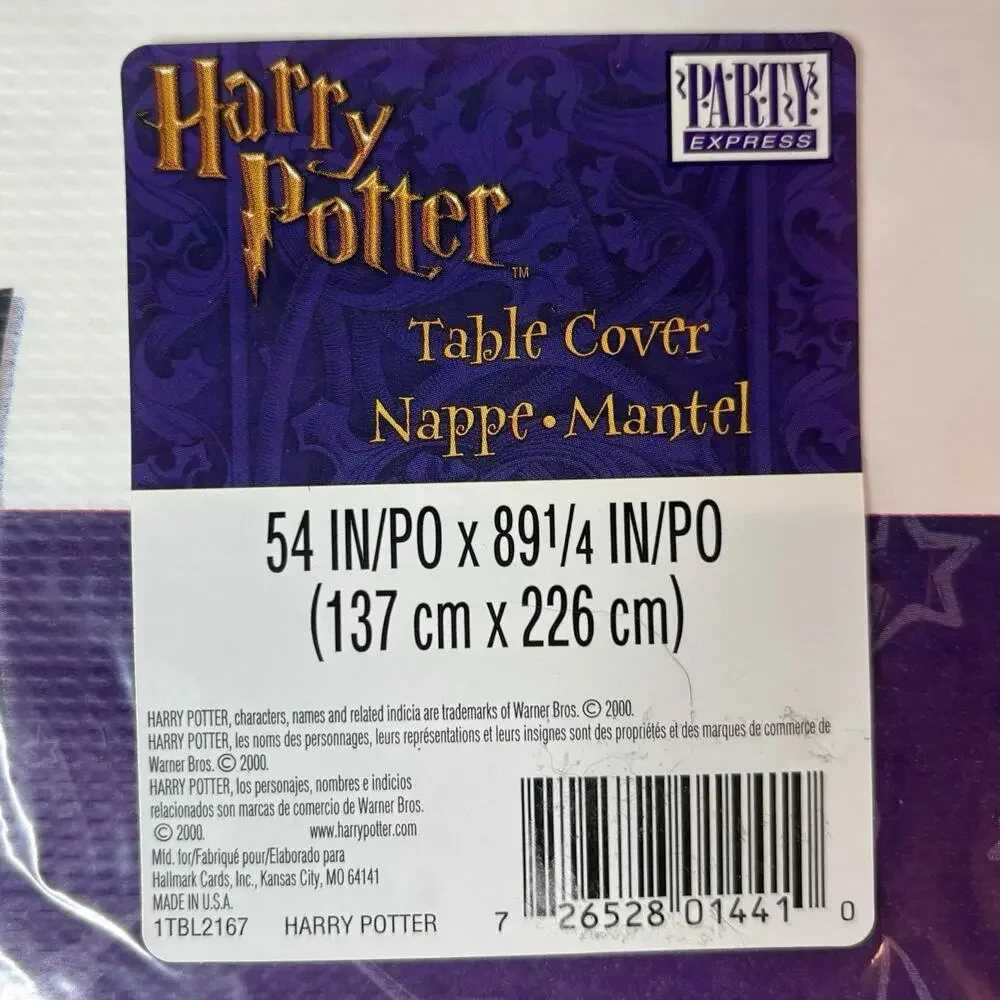 (2) - VTG 2000s Harry Potter Sorcerers Stone Plastic Table Cover Party Supplies